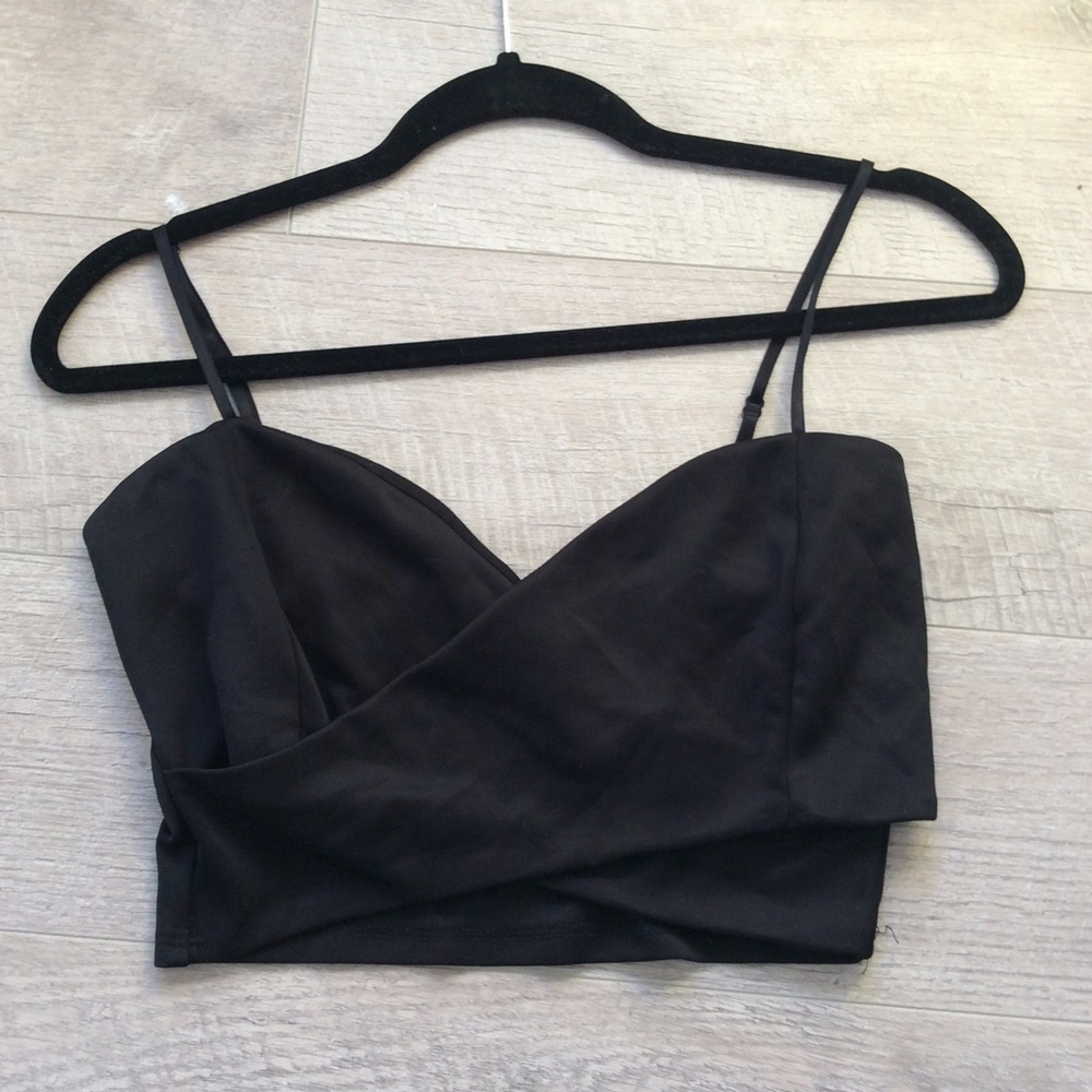 Black Criss-Cross Crop Top
